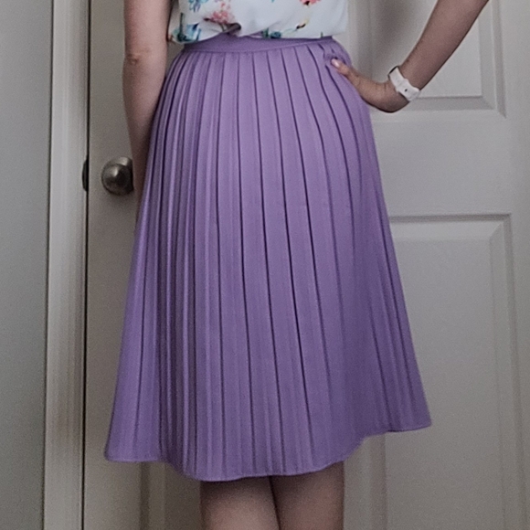 Vintage Pleated Lavender Midi Women's Skirt SIZE S - Picture 3 of 4